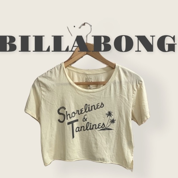 BILLABONG || Light Yellow Cropped Graphic T - Picture 1 of 5